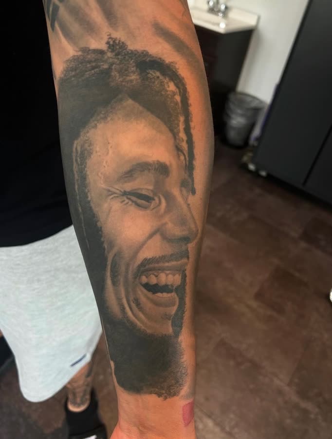 Healed tattoo work by Tony Raz