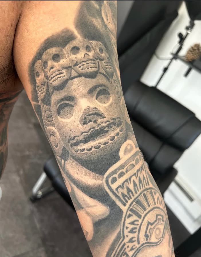 Healed tattoo work by Tony Raz