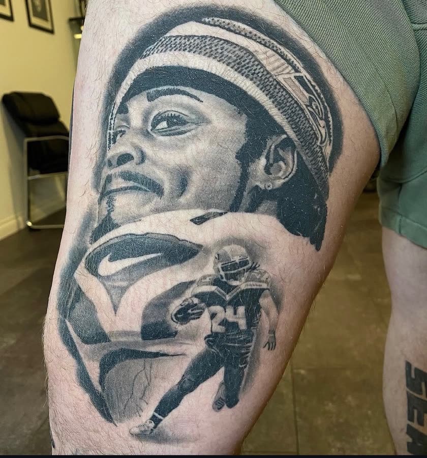 Healed tattoo work by Tony Raz