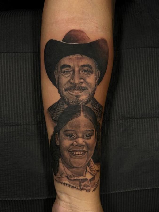 Healed tattoo work by Tony Raz