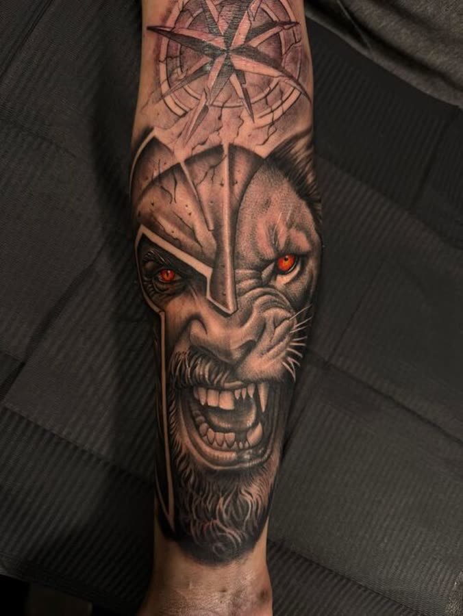 Healed tattoo work by Tony Raz