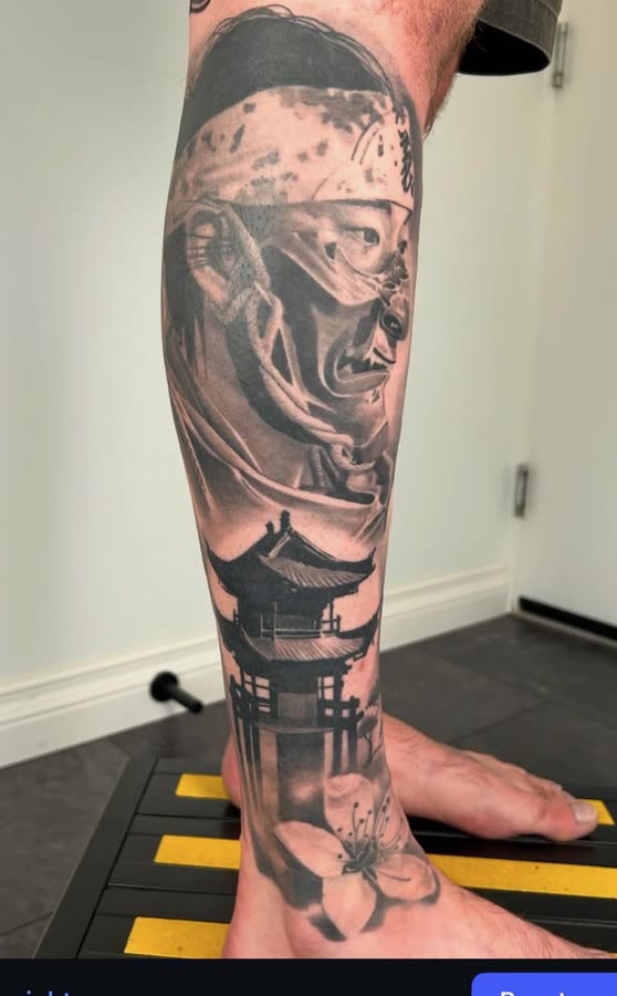 Healed tattoo work by Tony Raz