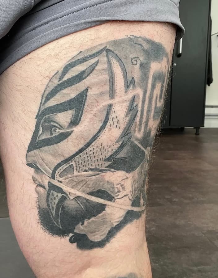 Healed tattoo work by Tony Raz